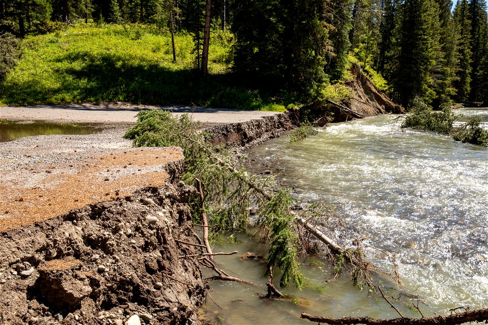 Flood Damage to Warm Creek Picnic Area from Soda Butte Creek.