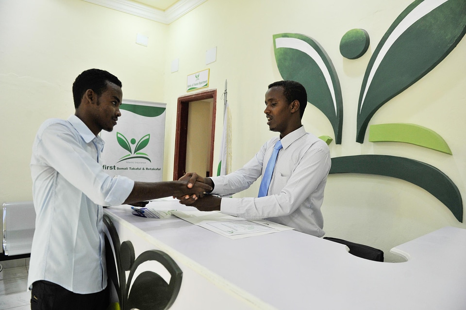 People handshake conversation