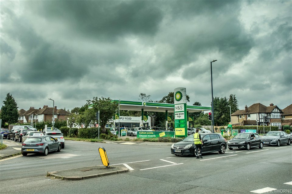 Long Queues to get fuel.