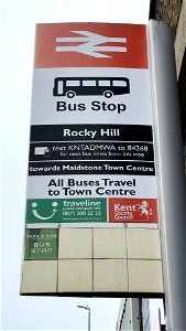 Maidstone Park & Ride sign still on bus stop at Maidstone West. The service stopped a year ago!