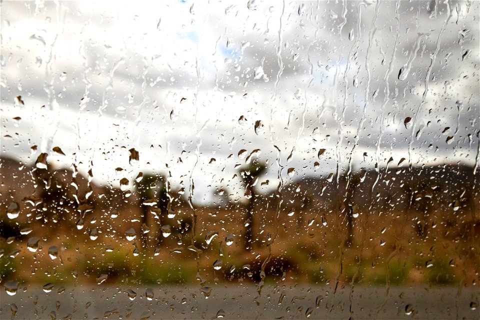 Rain on car window
