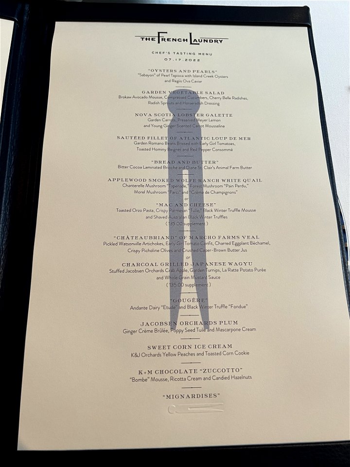 French Laundry Classic Tasting Menu