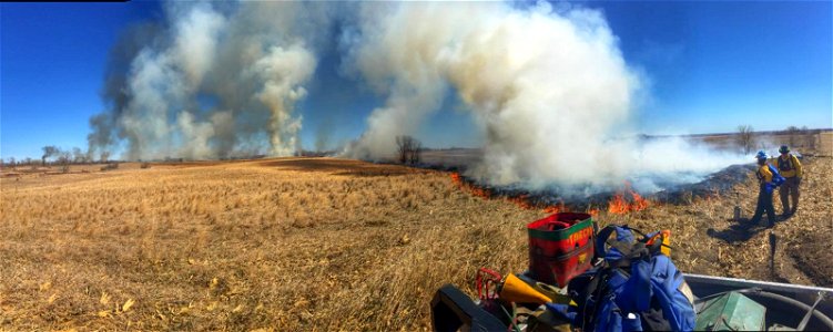 Controlled burn at Morris Wetland Management District