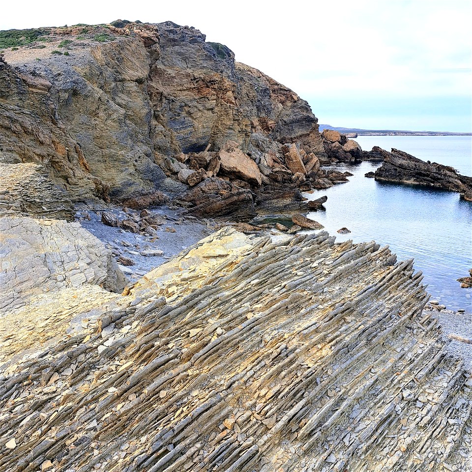 Closeup Rock Striations Arenal d'en Castell Menorca Balleric Island