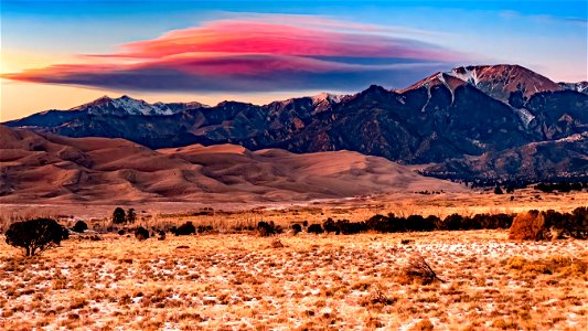 Lenticular Clouds over the Dunes photo
