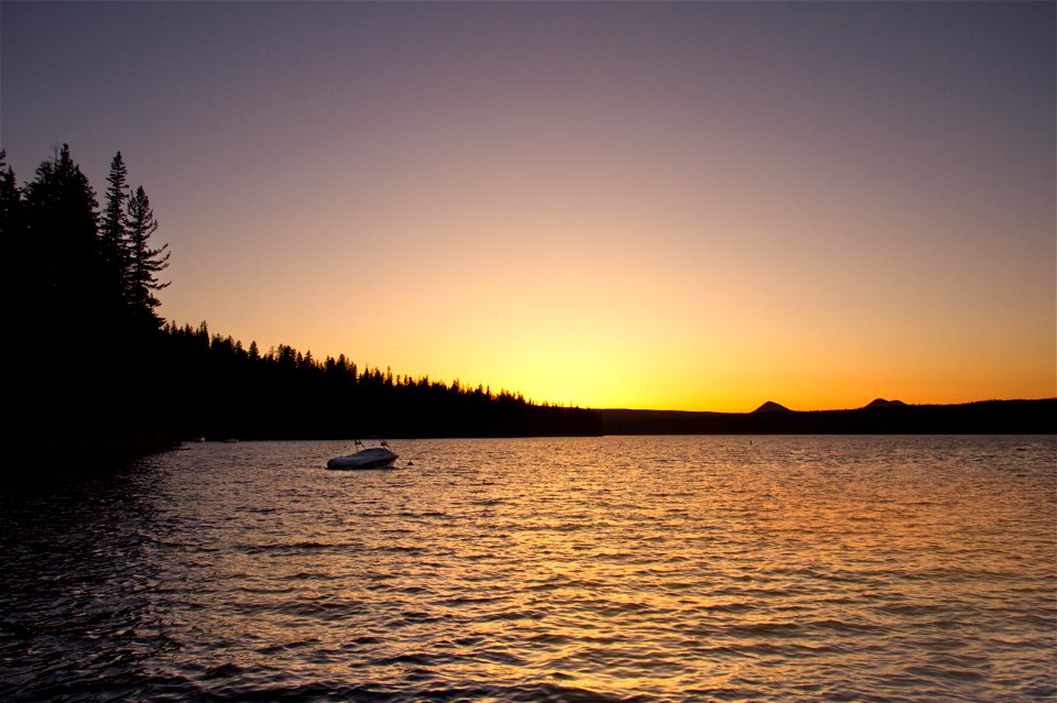 Cultus Lake at sunset, Oregon