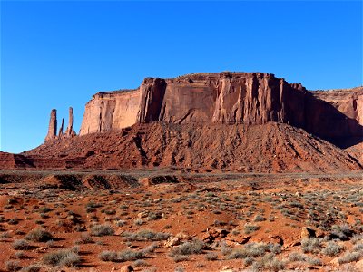Three Sisters Butte at Monument Valley in AZ photo
