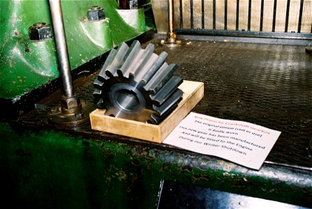 Replacement gear made for one of the main pumping engines - looks expensive