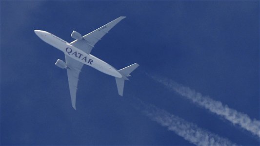 Boeing 777-FDZ A7-BFZ Qatar Airways Cargo - Doha to Luxembourg (35100 ft.)