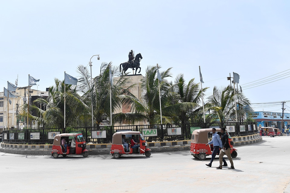 Public place city roundabout