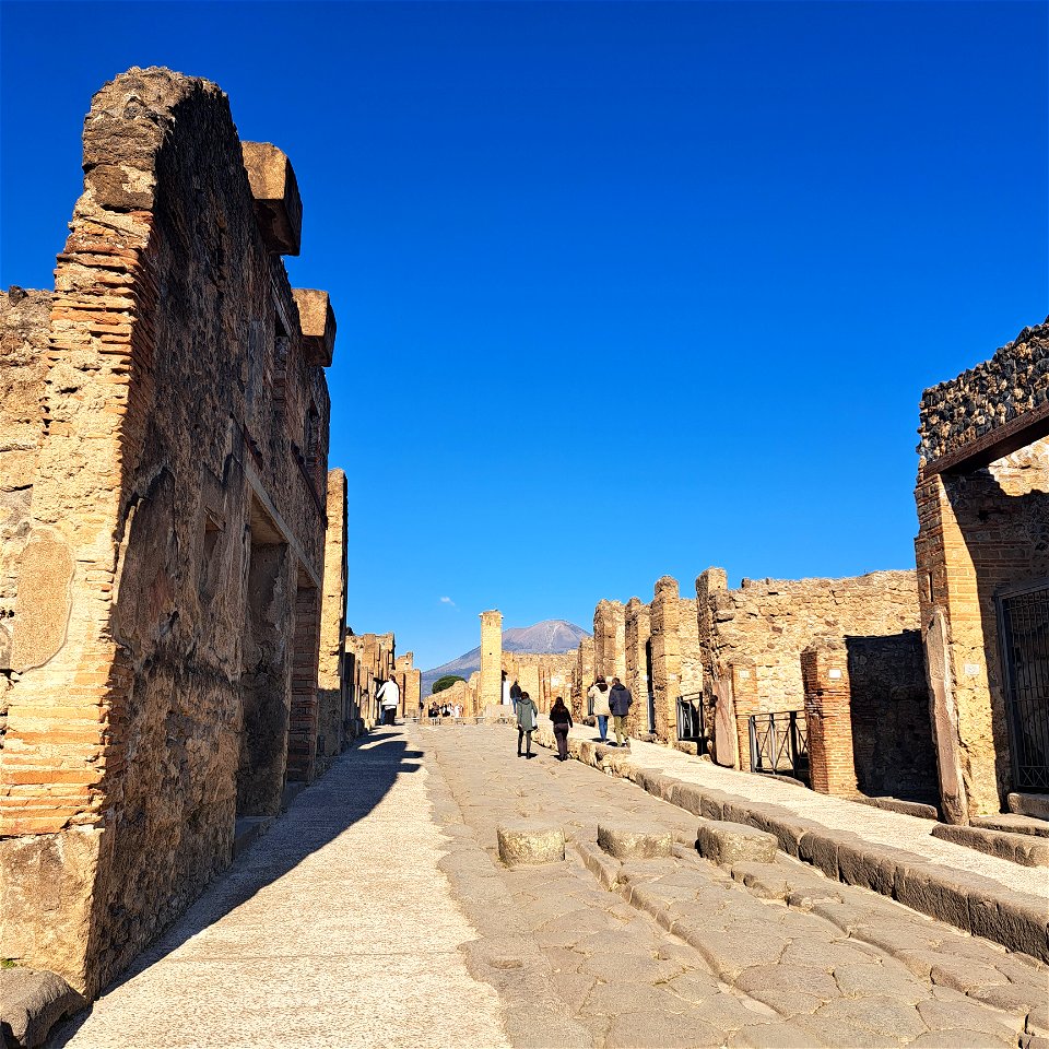 street and Facades Ruins Pompeii Italy