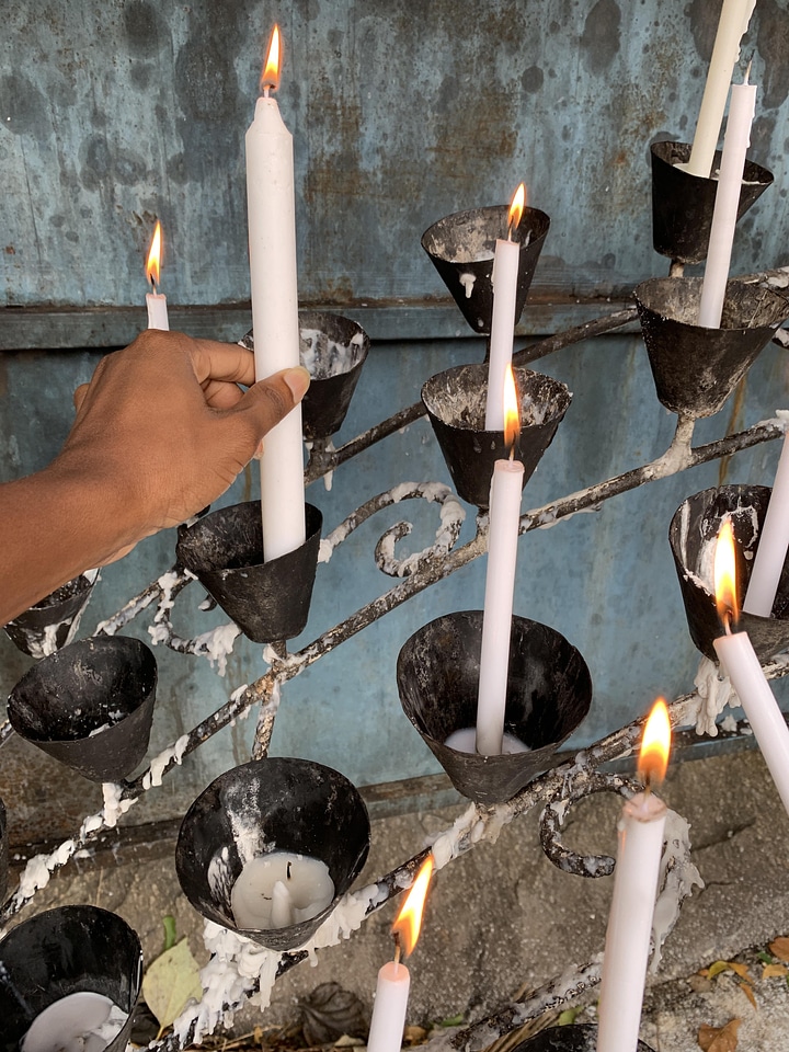 Candle hand church