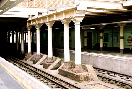 Supporting columns at Surrey Quays station