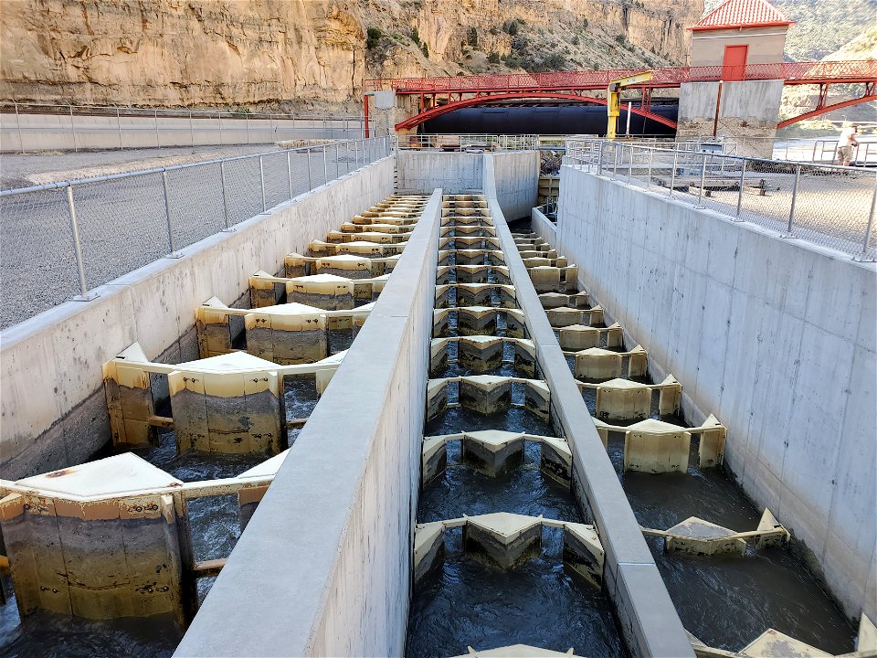 Baffles at a fish passage photo