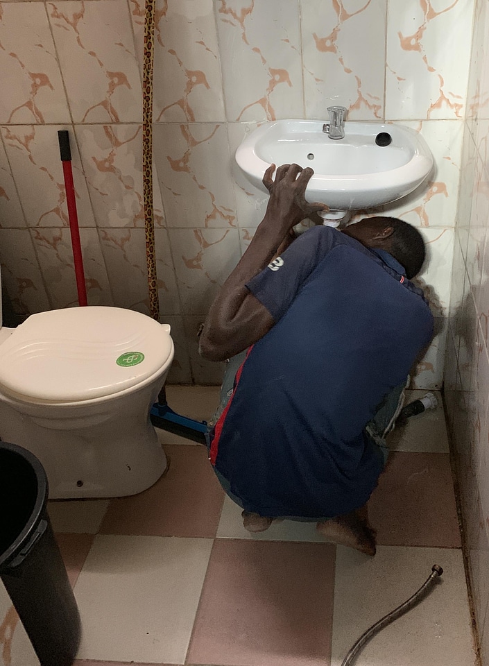 Bathroom people wash
