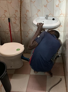 Bathroom people wash