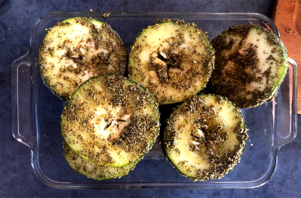 Zucchini Steaks, Seasoned