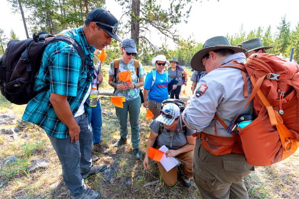Salish Kootenai College Archaeology group: demonstrating how to document a lithic