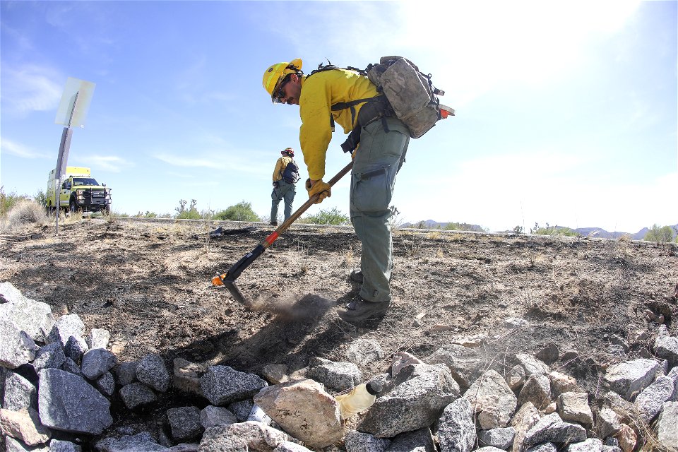 MAY 19: Mop up of brush fire