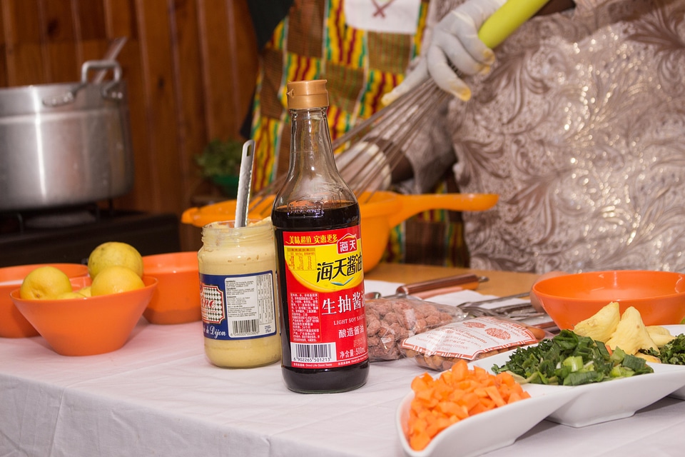 Kitchen work soy sauce