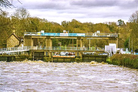 Allington Sluice Gates River Medway Maidstone photo