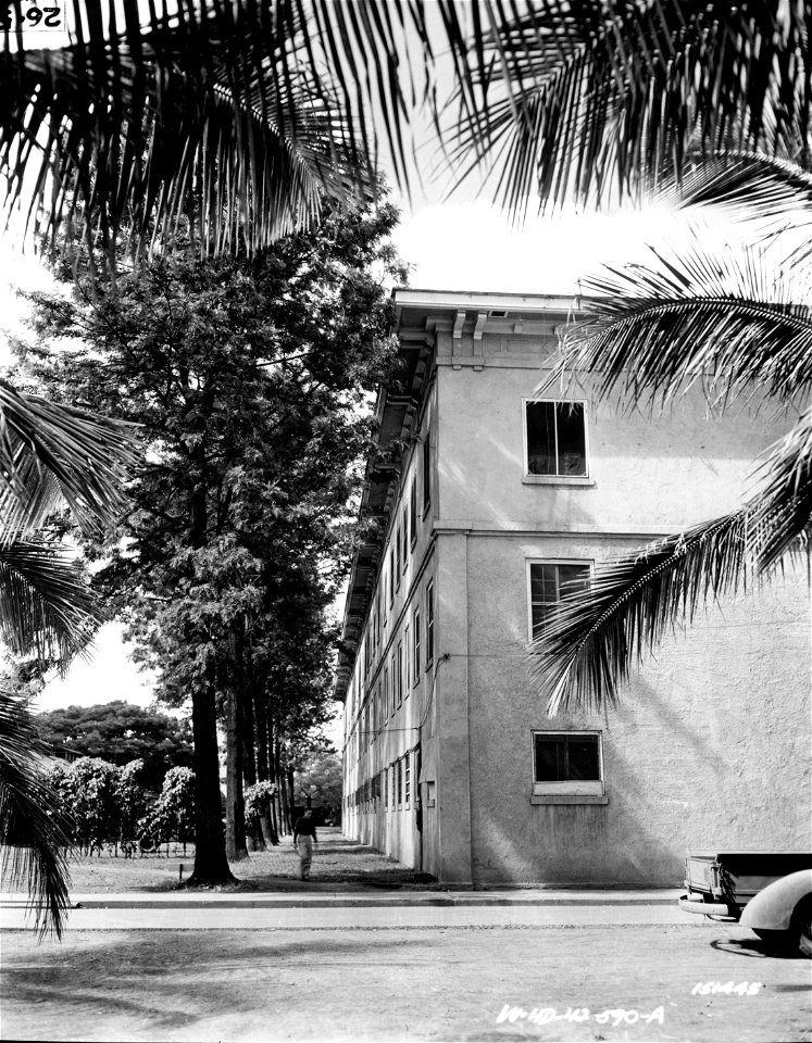 SC 151445 - Rear view of the Military Police Barracks at Schoefield Barracks, T.H. photo