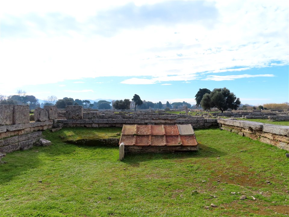 Heroon Tomb of founder of city Paestum Italy