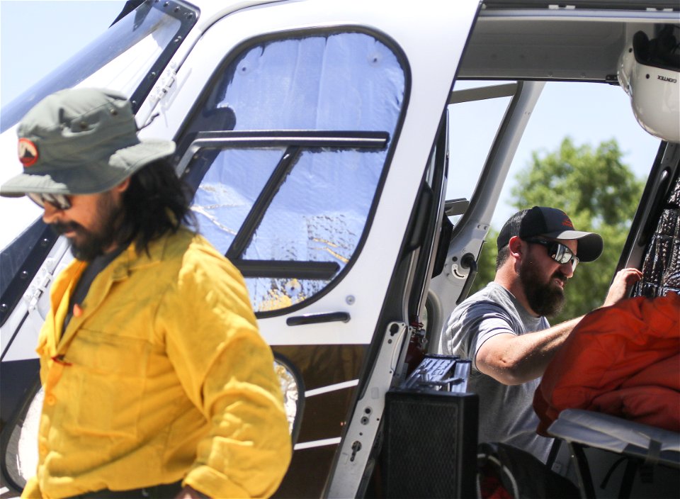 MAY 19: Loading equipment into helicopter