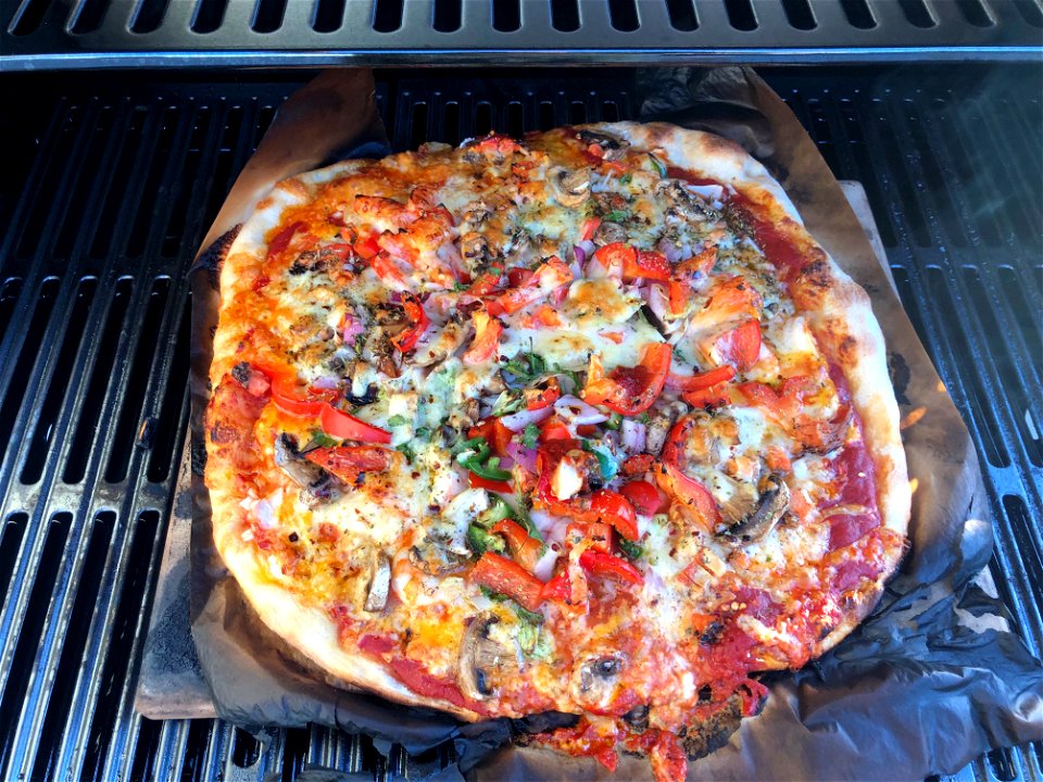 First Pizza on the New Grill