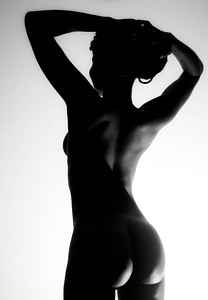 Nude silhouette woman