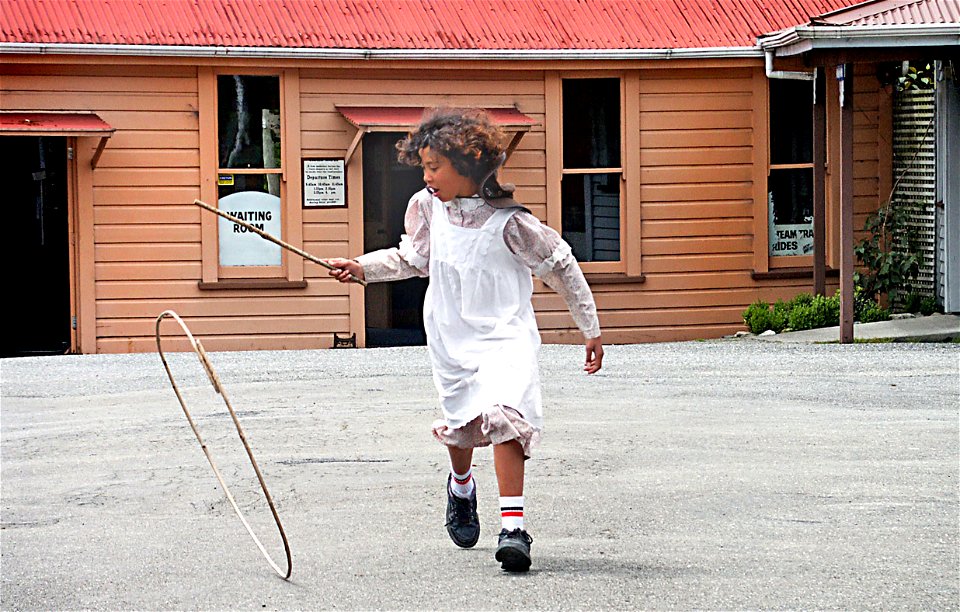Girl with a hoop.