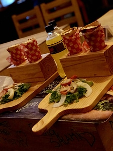 Food wooden pallet dinner photo
