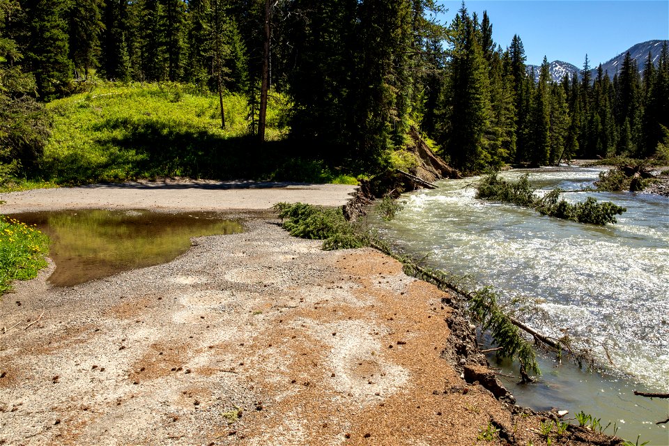Flood Damage to Warm Creek Picnic Area from Soda Butte Creek. photo