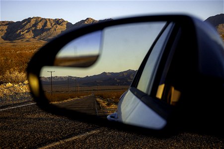 Road through Mojave National Preserve photo
