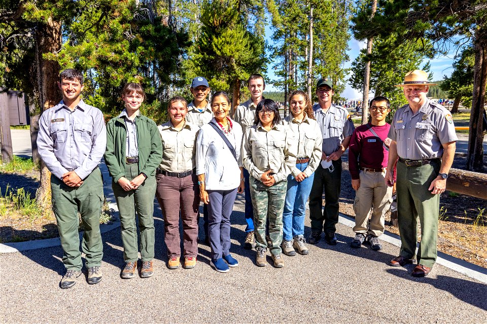 Yellowstone flood event Secretary Halland meets with Yellowstone Youth Corps members (2)