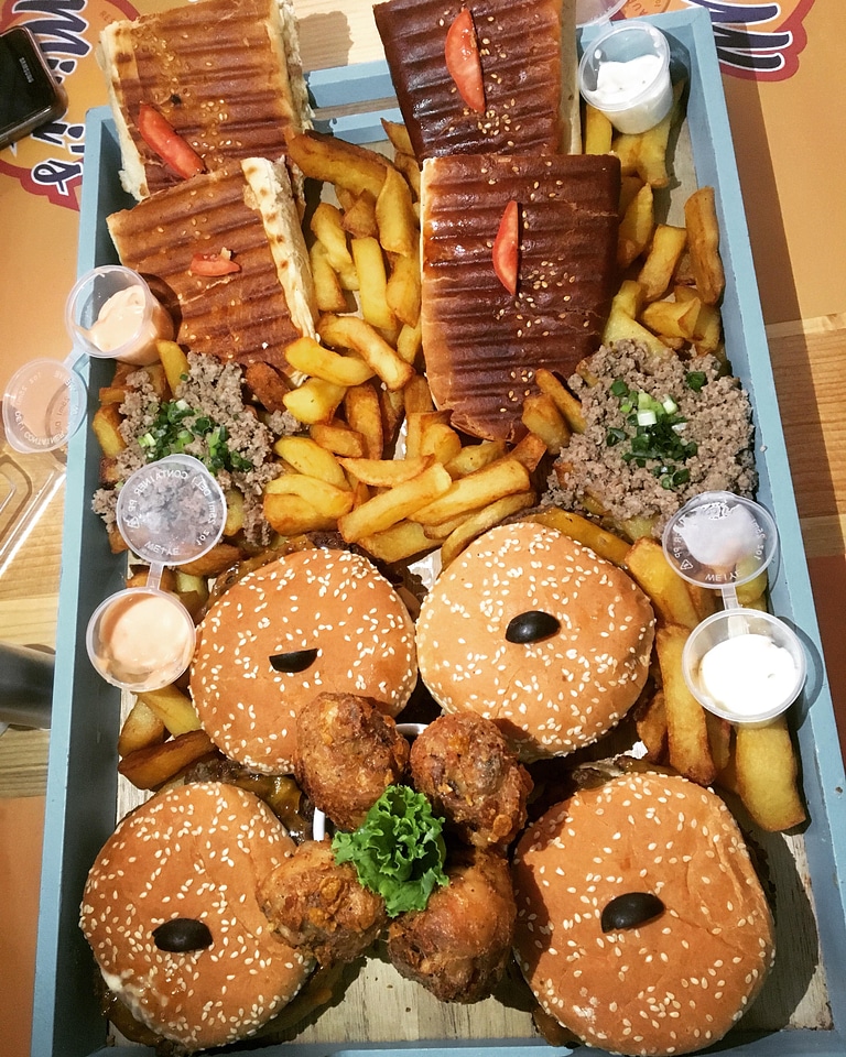 Meal tray fast food lunch