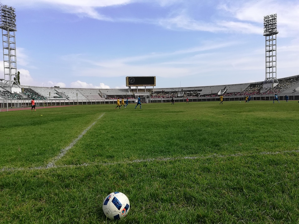 Stadium soccer ball soccer field