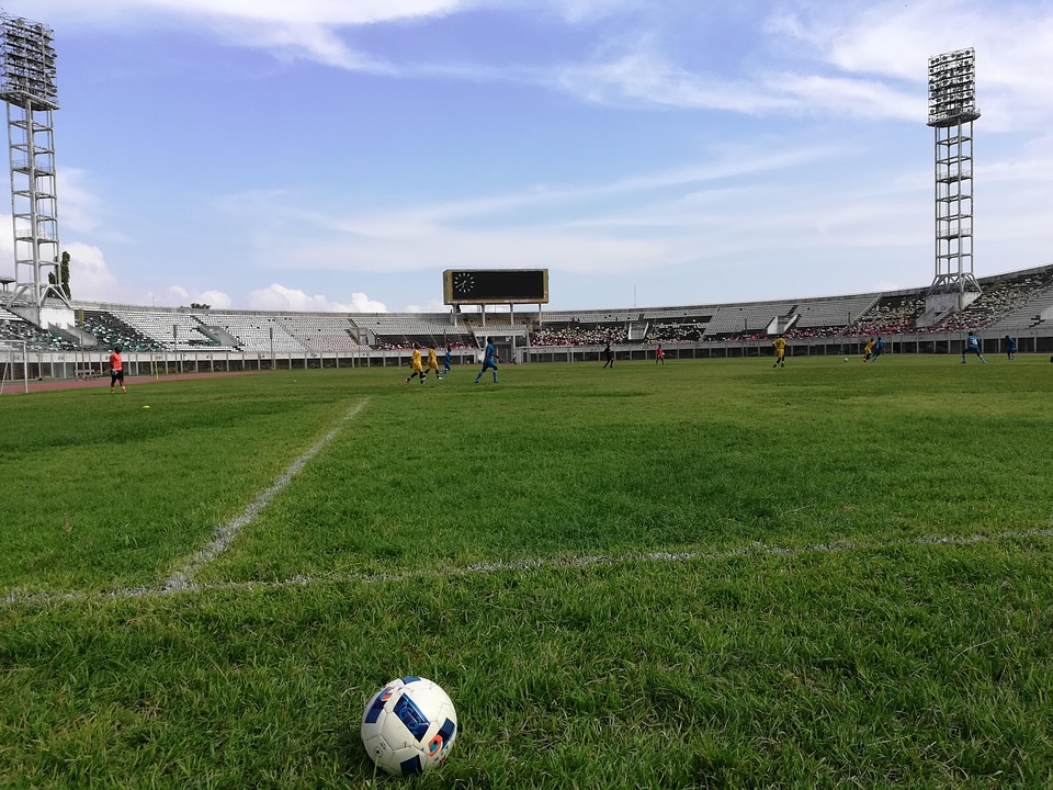 Stadium soccer ball soccer field photo