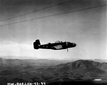 SC 170050 - A B-25 bomber on one of its many missions. Berteaux, North Africa. 10 February, 1943.
