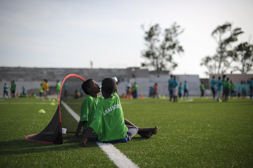 People soccer field stadium photo