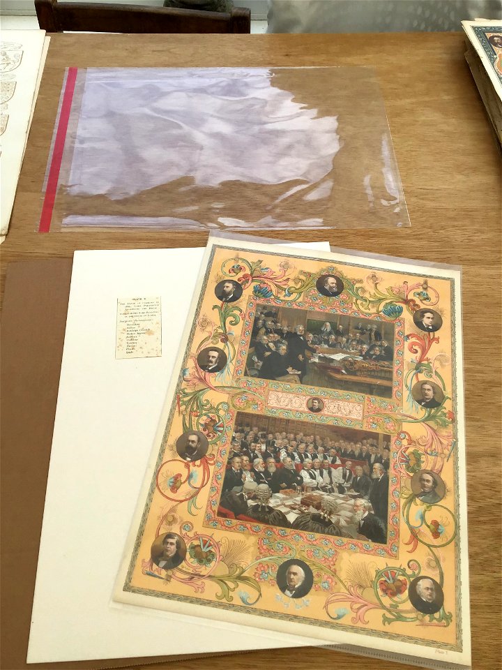 Antiques Stall Preparation The Illustrated London News 1897 Queen Victoria's Diamond Jubilee Colour Plates - Diary Note > description from publication placed inside cello bag for picture framer