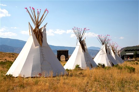 Yellowstone Revealed: Teepees at North Entrance in Gardiner, Montana photo