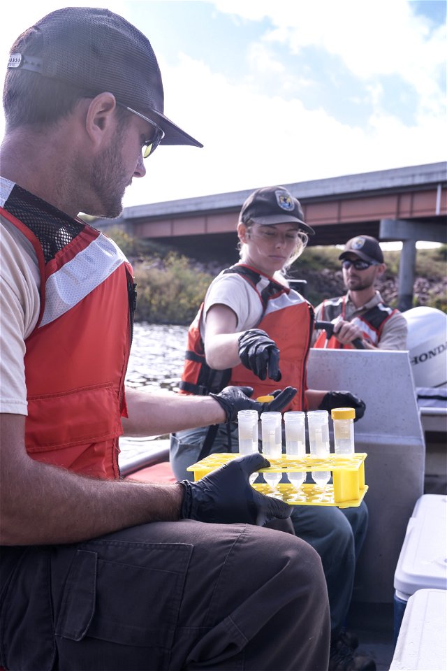 Invasive Carp eDNA Sampling on the James River in South Dakota.