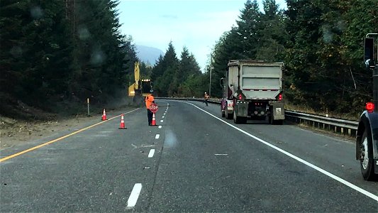 Clearing debris off roadway