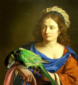 The lady and the parrot photo