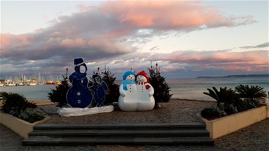 Plage du Lavandou à Noël