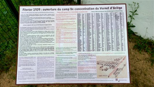 Gare du Vernet-d'Ariège : Notice d'information sur le camp du Vernet