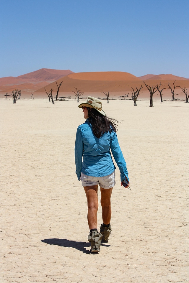 Woman desert sand photo