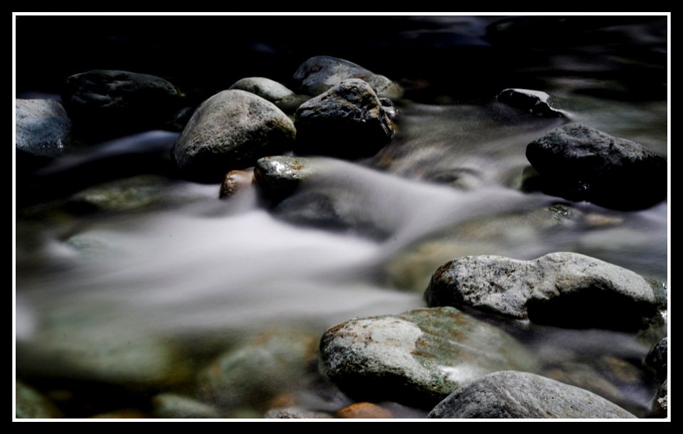 Sombre-winter evening stream