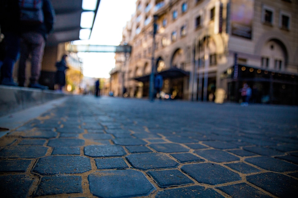 Low view low angle walkway